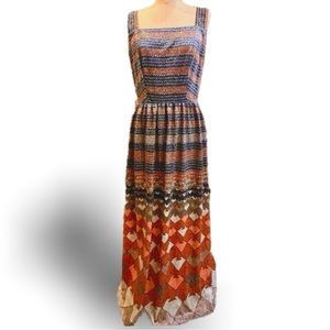 Vintage 70s Fred Rothschild‎ floor length maxi evening lounge glamour gown dress